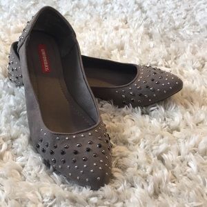 Grey studded flats
